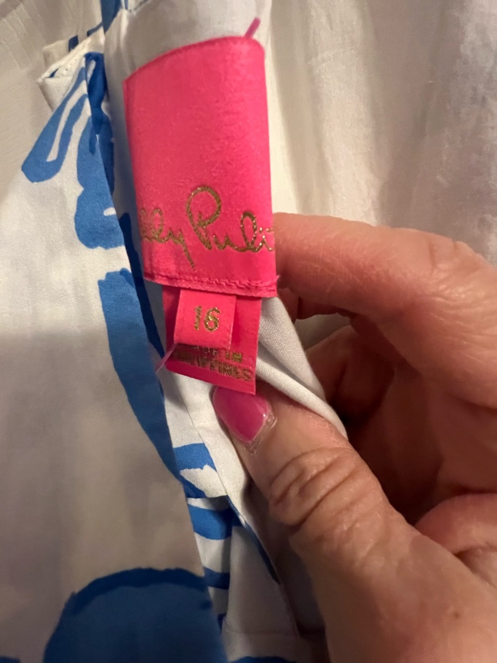 Lilly Pulitzer White Maxi Dress with Blue Floral Print - Picture 3 of 3